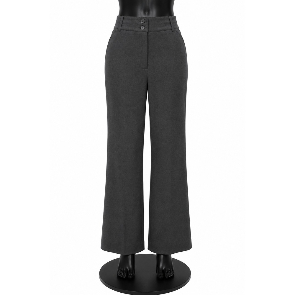 Lana‎ Lee Womens Top Stitched Flat Front Casual Pants Size 8 Gray Knit Stretch